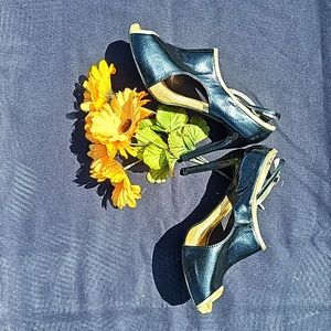 Black & Gold High Heels